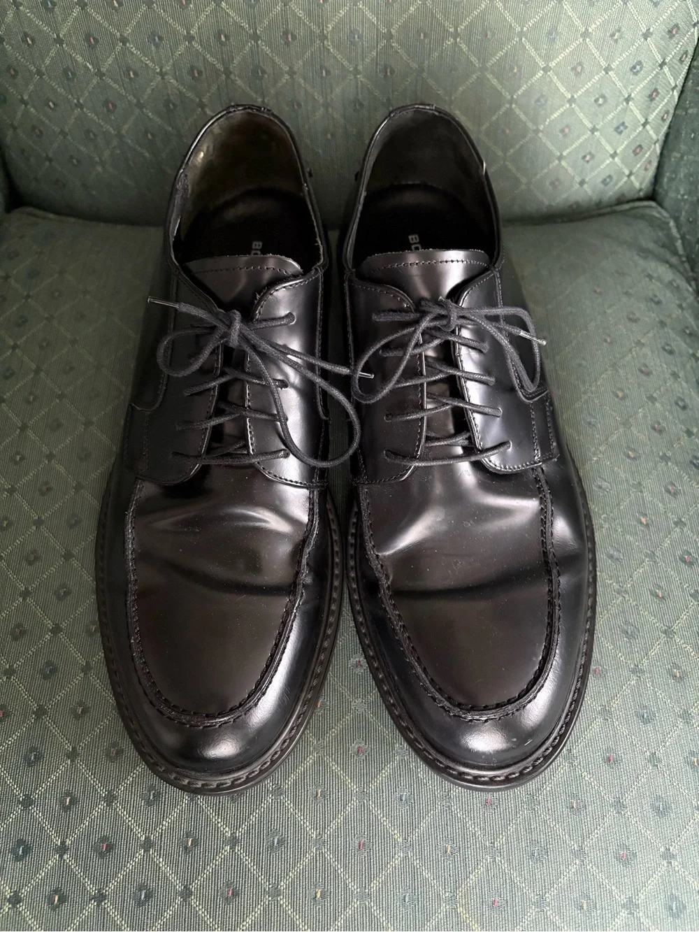 Bostonian Black Leather Lace-Up Oxfords